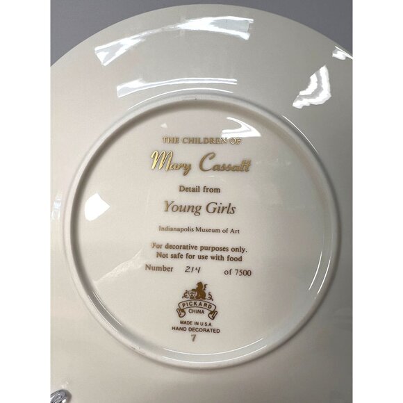Mary Cassatt Limited Edition Plate "Young Girls" - Picture 6 of 7